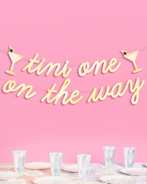 Tini One On The Way Banner - gold foil banner