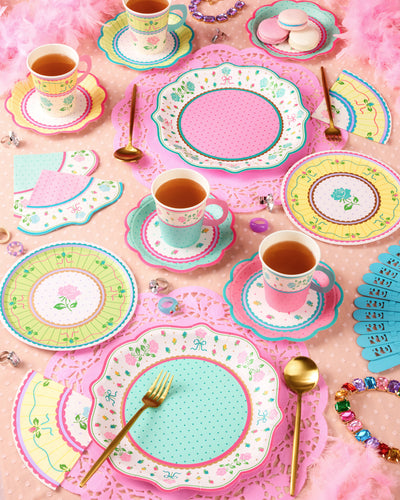 Tea Party Trio - plates, napkins, + cups