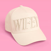 Wifey Trucker Hat - ivory embroidered hat