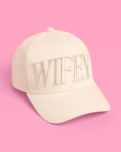 Wifey Trucker Hat - ivory embroidered hat