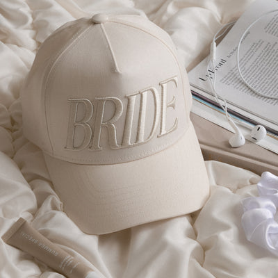 Neutral Bride Trucker Hat - emboridered hat