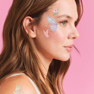 Butterfly Face Tattoos - 80 pastel temporary tattoos