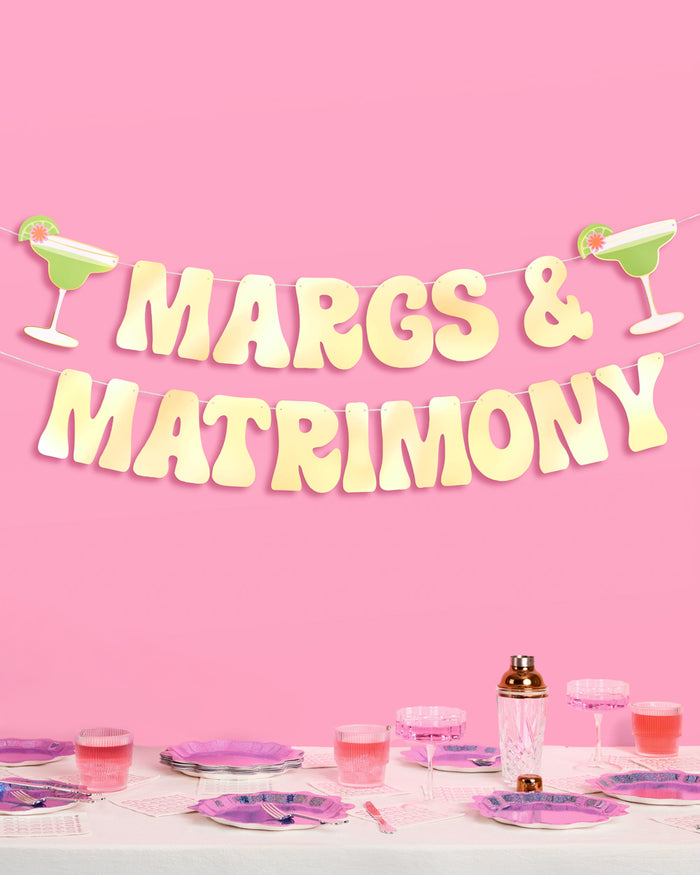 Margs & Matrimony Banner - gold foil banner