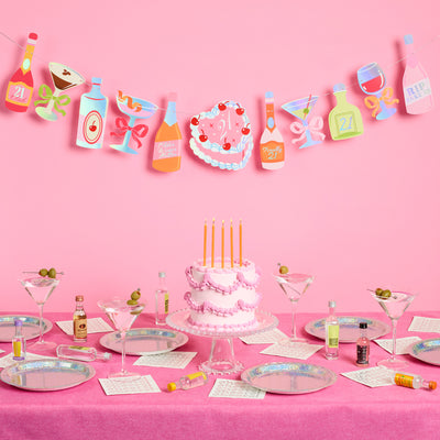 21st Birthday Banner - cocktail garland