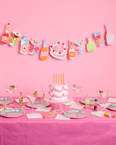 21st Birthday Banner - cocktail garland