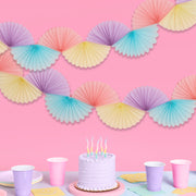 Pastel Party Garland - paper fan banner