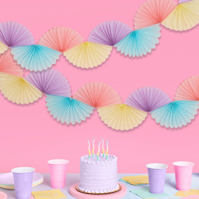 Pastel Party Garland - paper fan banner