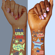 Fourth of July Tattoos - 2 sheets glow in the dark tattoos