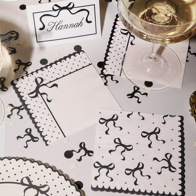 Little Black Bow Napkins - 24 paper napkins