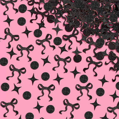 Little Black Bow Confetti - 200 pc glitter confetti