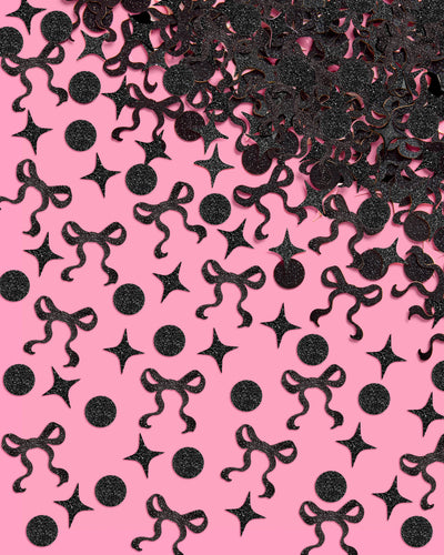Little Black Bow Confetti - 200 pc glitter confetti