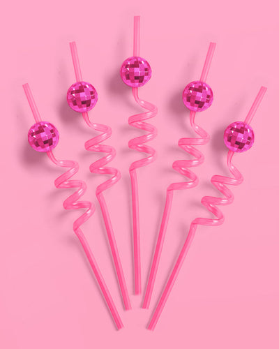 Pink Disco Straws Bundle