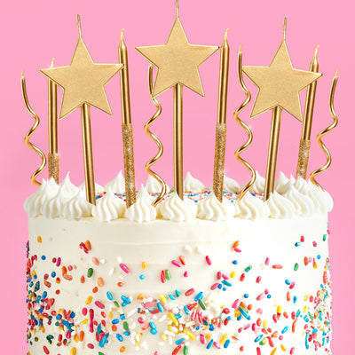 Novelty gold candles 14-piece cake candle set