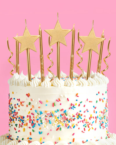 Novelty gold candles 14-piece cake candle set
