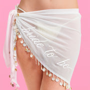 Beach Bride Sarong - white pearl embellished coverup