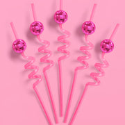 Pink Disco Straws - 12 reusable straws