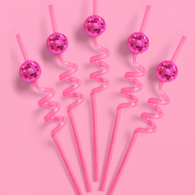 Pink Disco Straws - 16 reusable straws