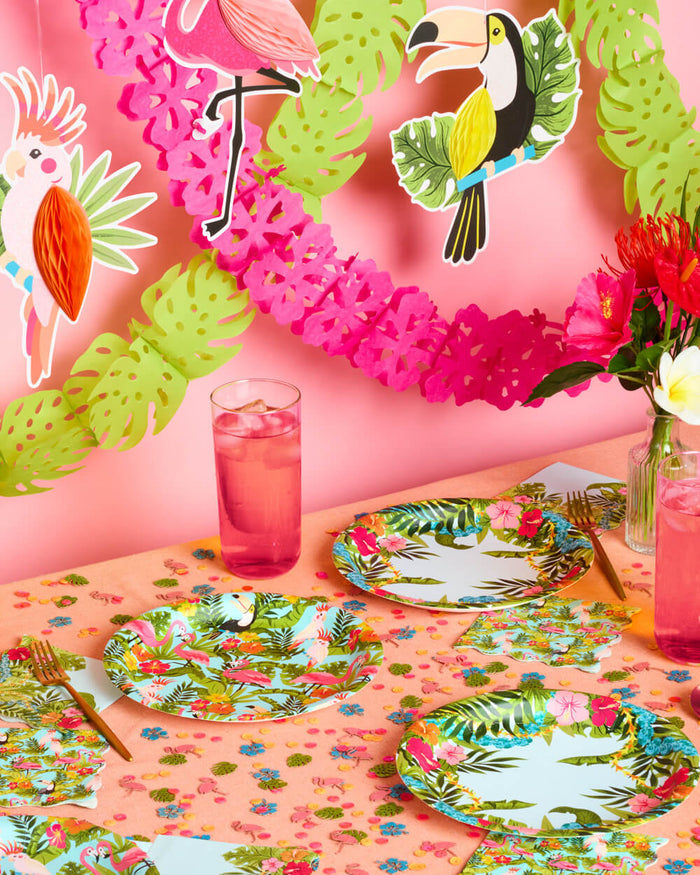 Tropical Bundle - banner, plates, napkins, + confetti