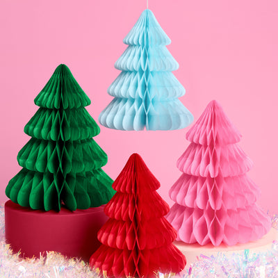 Very Merry Tree Set - 4 accordion tissue paper trees