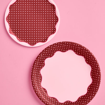 Wine Not Plate Set - 32 polka dot plates