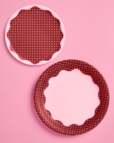 Wine Not Plate Set - 32 polka dot plates