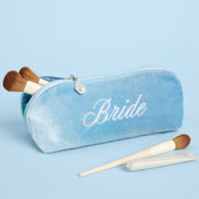 Bride Velvet Cosmetic Bag - Blue Velvet Makeup Bag