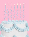 Pearl Blue Candles - 10 wavy candles