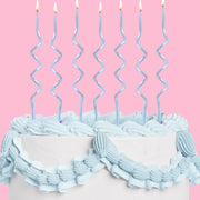 Pearl Blue Candles - 10 wavy candles