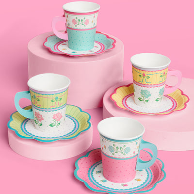 Tea Party Cups + Saucers - 32 pc drinkware set