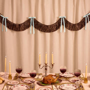 Espresso Bow Banner - fringe + velvet bows