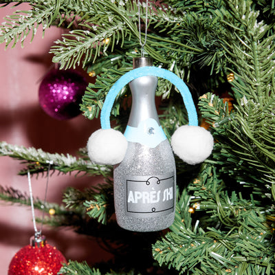 Après Ski Ornament - silver glitter ornament