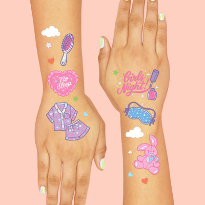 Sleepover Tats - 50 foil temporary tattoos