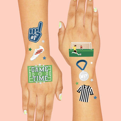Soccer Tats - 54 foil temporary tattoos