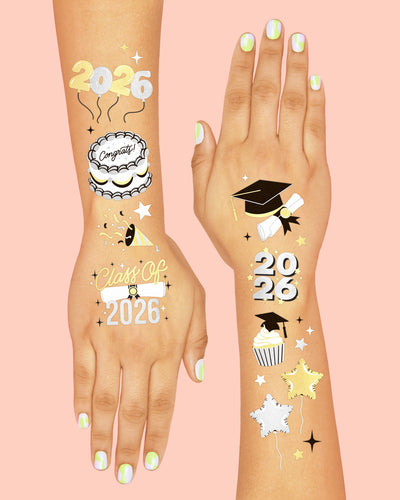 Class of '26 Tats - 48 foil temporary tattoos