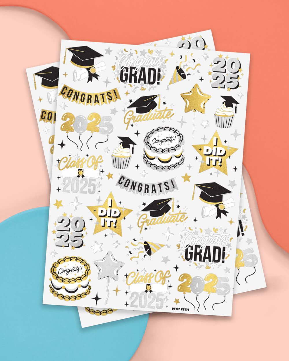 Class of '25 Tats - 48 foil temporary tattoos