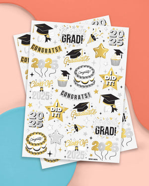 Class of '25 Tats - 48 foil temporary tattoos