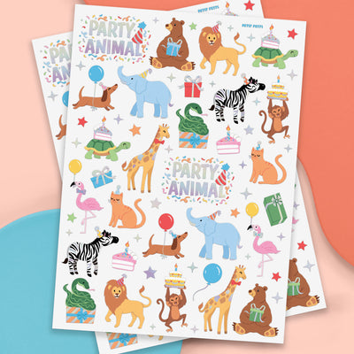 Pawty Animal Tats - 48 foil temporary tattoos