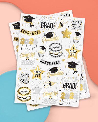 Class of '26 Tats - 48 foil temporary tattoos
