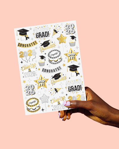 Class of '26 Tats - 48 foil temporary tattoos