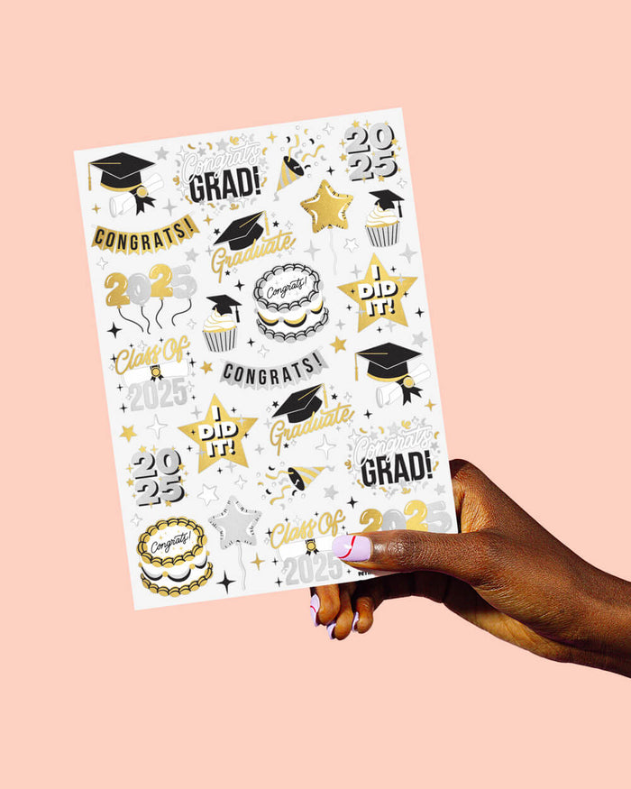 Class of '25 Tats - 48 foil temporary tattoos