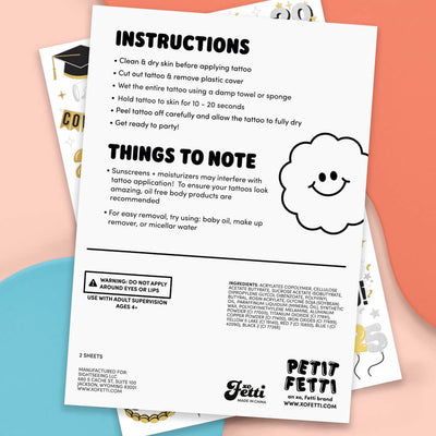 Class of '25 Tats - 48 foil temporary tattoos