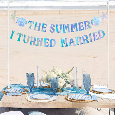 Summer I Turned Married Banner - iridescent banner