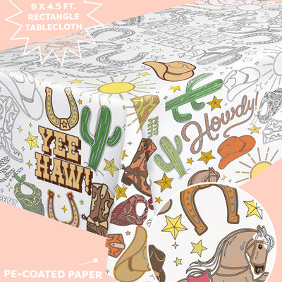 Western Coloring Tablecloth - paper coloring tablecloth