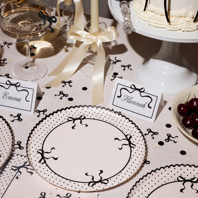 Little Black Bow Plates - 25 paper plates