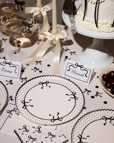 Little Black Bow Plates - 25 paper plates