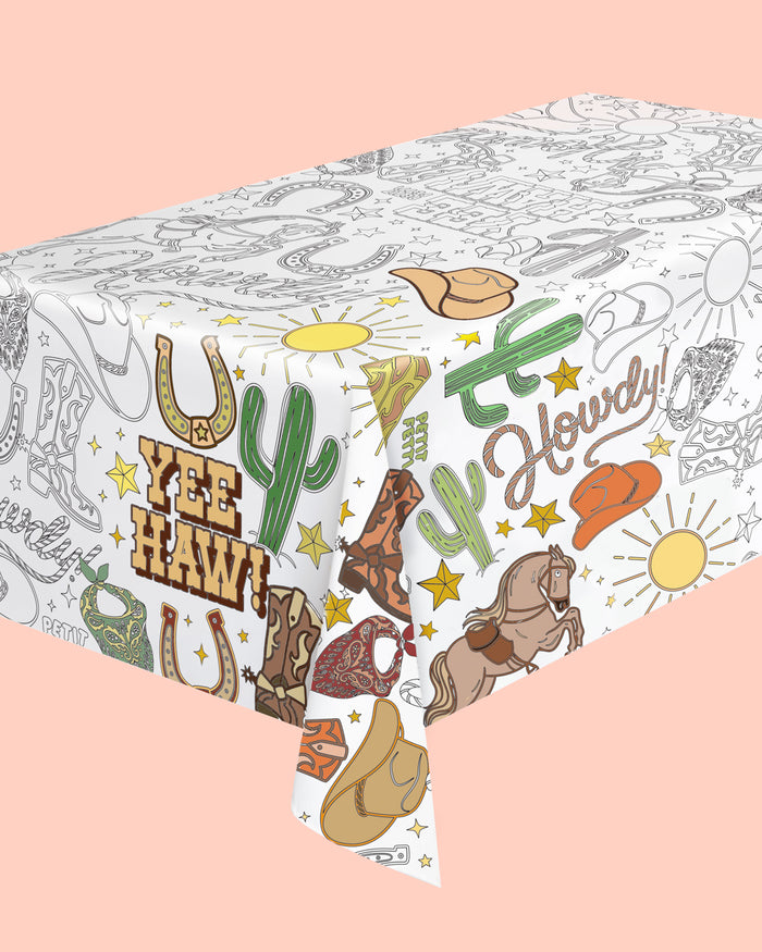 Western Coloring Tablecloth - paper coloring tablecloth