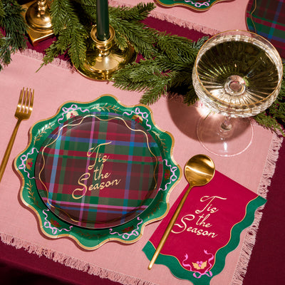 Tis the Season Plate Set - 32 paper plates, 2 sizes