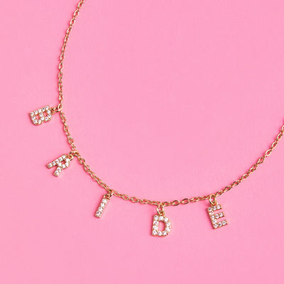 Bling Ring Necklace - bride pave necklace