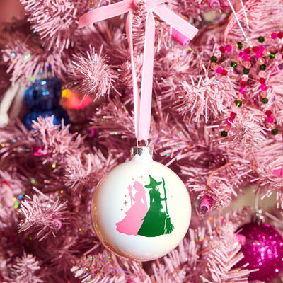 Pink Goes Good w. Green Ornament - iridescent ornament