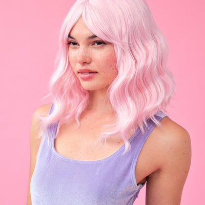 Pink best sale wig day